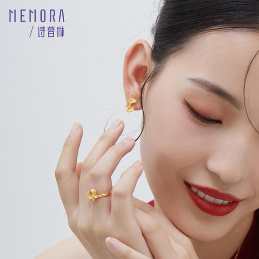 蝴蝶耳钉女计价足金耳环养耳洞耳饰生日送女友礼物【按克计价黄金1】MEMORA诗普琳GEE02101（线上专供） 商品图4