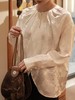 瑕疵|  盛唐牡丹 |真丝压花圆领女上衣-珍珠白 [特价品] 商品缩略图5