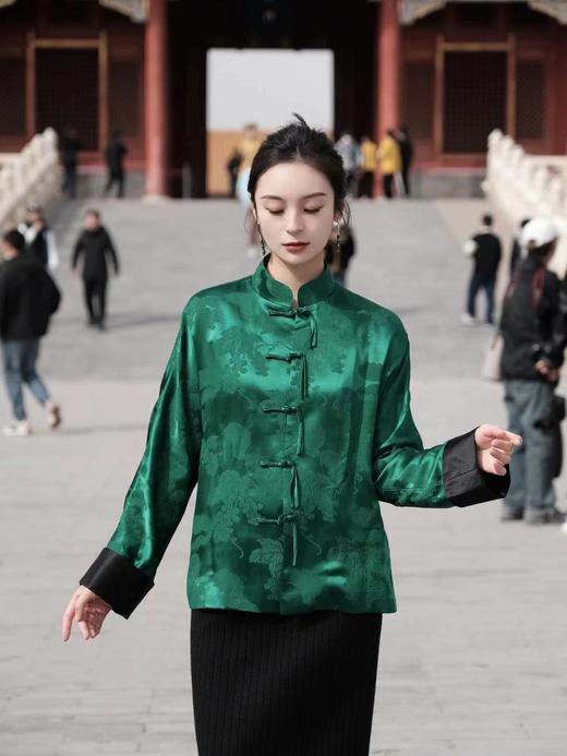 盛唐牡丹 |真丝松鼠葡萄纹对襟外套单面穿 商品图4