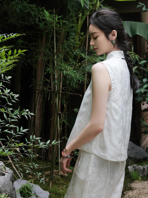 盛唐牡丹 |真丝绡如意湖亭对襟马甲 商品图11