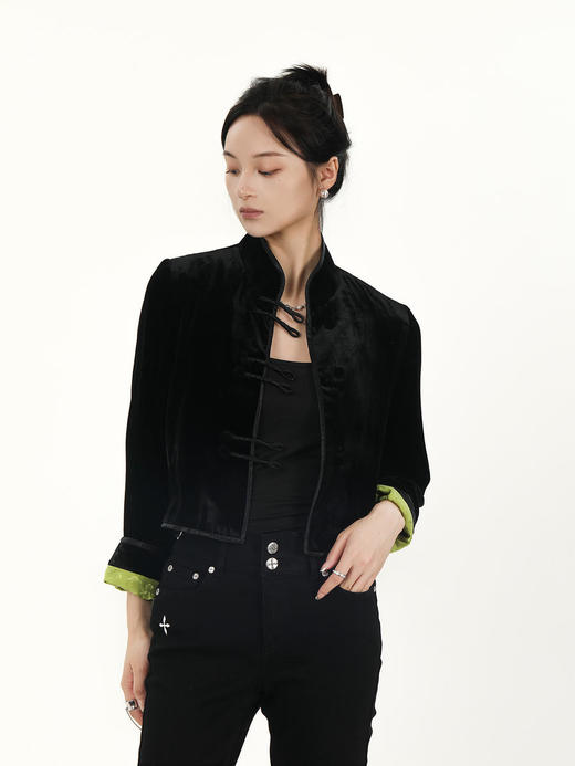 盛唐牡丹 |短款真丝丝绒复古小外套 商品图8