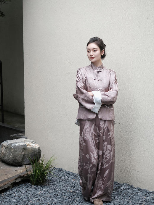 盛唐牡丹 |真丝提花对襟新中式外套 (不夹棉） 商品图8