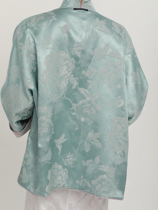 微瑕秒杀|  盛唐牡丹 | 松鼠葡萄真丝立领对襟外套(夹棉)[特价品](特殊商品不退不换) 商品图12