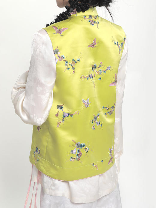 微瑕秒杀| 盛唐牡丹|双面穿如意葫芦纹斜襟马甲[特价品]](特殊商品不退不换) 商品图3