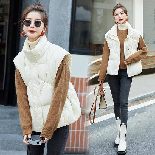 冬季新款，白鸭绒潮流时尚羽绒马甲外套女HR-MEIQIN9217 商品图8