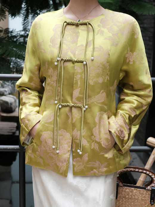 微瑕秒杀| 盛唐牡丹 |芙蓉翠鸟真丝外套(夹棉) [特价品](特殊商品不退不换) 商品图2