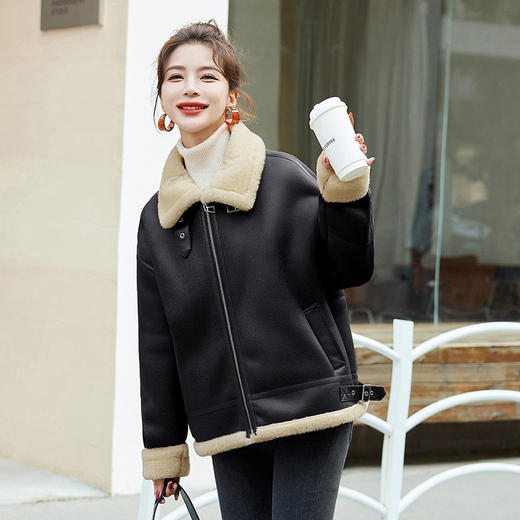 秋冬装新款，皮毛一体外套女HR-MEIQIN9216 商品图3