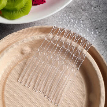 佳茉一次性水果叉透明水果签500只装甜品叉蛋糕叉加厚型透明叉子 商品图1