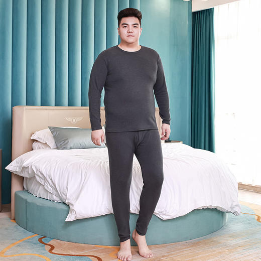 【新款DPD】大依优型大码男装红豆绒纯棉保暖套装内衣弹力加绒舒适保暖秋衣秋裤 商品图2