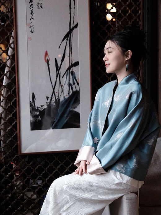 盛唐牡丹 |花锦缎葫芦纹新中式外套 商品图5