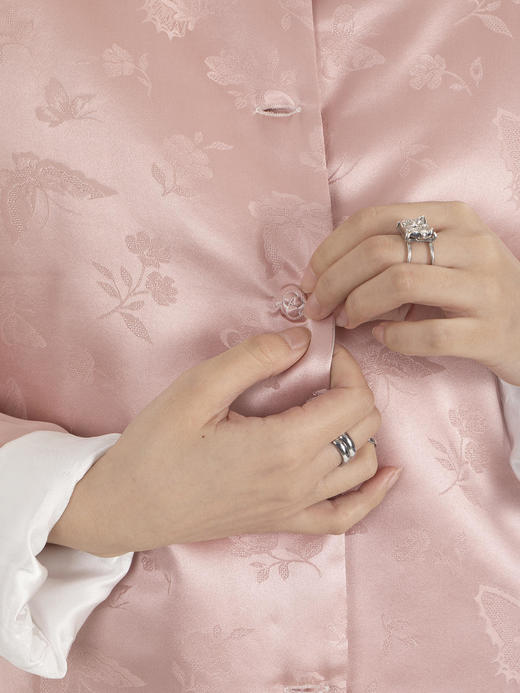 盛唐牡丹 |真丝蝴蝶双面穿外套(落肩夹棉) 商品图12