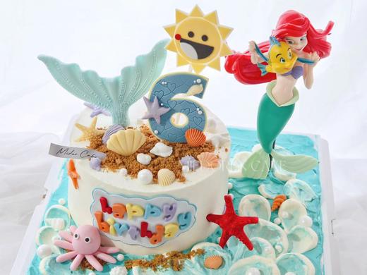 女孩款 美人鱼沙滩派对 童趣 彩色 周岁蛋糕 商品图3