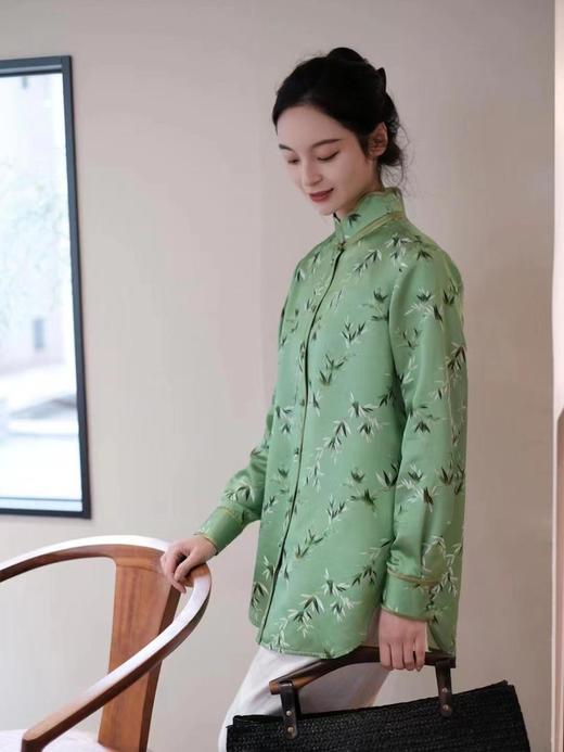 微瑕秒杀 |盛唐牡丹 |文竹真丝花瓣领衬衫[特价品](特殊商品不退不换) 商品图1