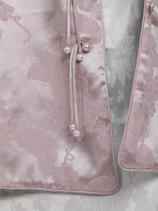 微瑕秒杀|  盛唐牡丹 | 松鼠葡萄真丝立领对襟外套(夹棉)[特价品](特殊商品不退不换) 商品图6