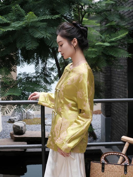 微瑕秒杀| 盛唐牡丹 |芙蓉翠鸟真丝外套(夹棉) [特价品](特殊商品不退不换) 商品图10