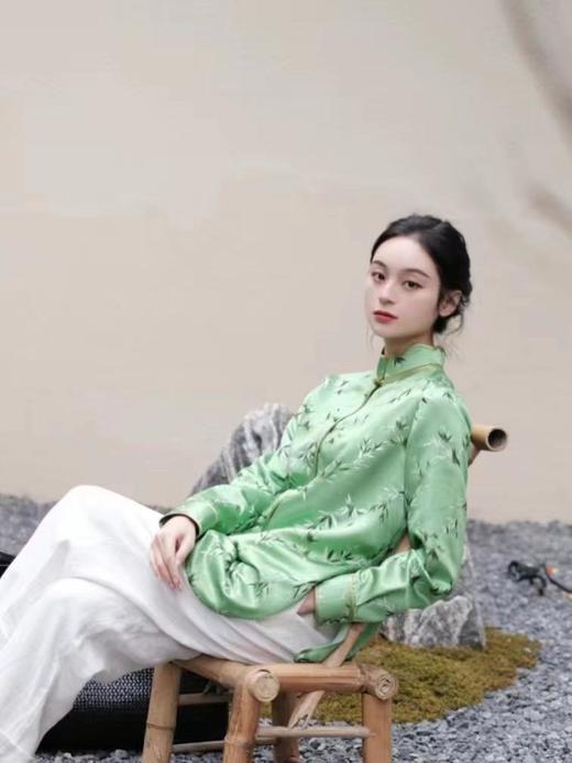 微瑕秒杀 |盛唐牡丹 |文竹真丝花瓣领衬衫[特价品](特殊商品不退不换) 商品图4