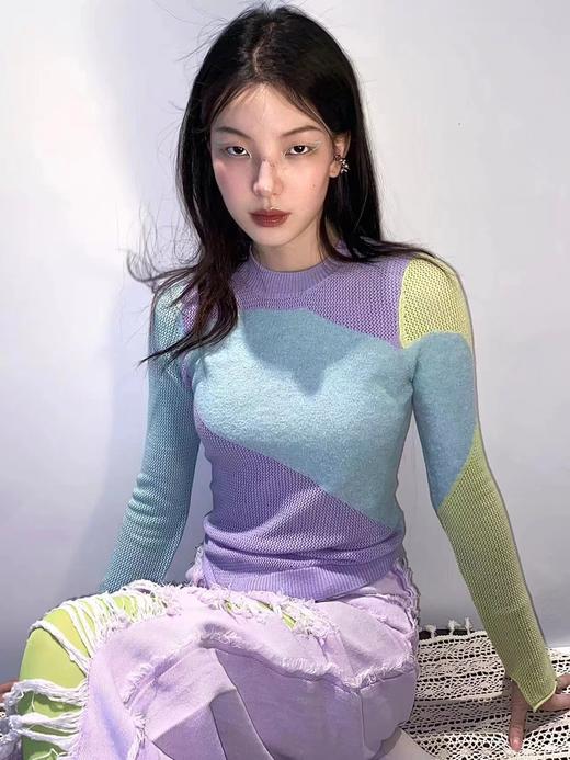 羊绒羊毛拼接女衫 商品图5