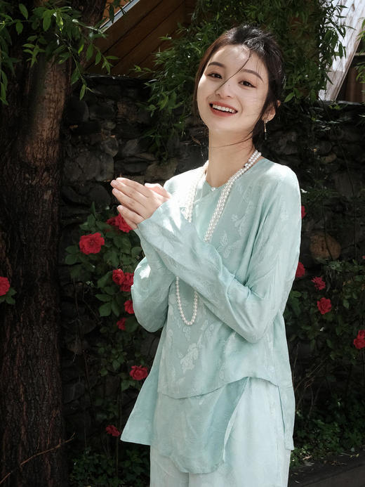 盛唐牡丹 |真丝花罗莺歌蝶舞女上衣 商品图2