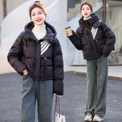 羽绒服女短款冬季新款，今年流行小个子加厚白鸭绒连帽外套HR-YAX2386 商品图5