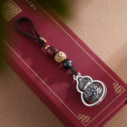 子佩集S999银【云中藏福】钥匙扣【DZ745】葫芦纯银可转动2310 商品图1