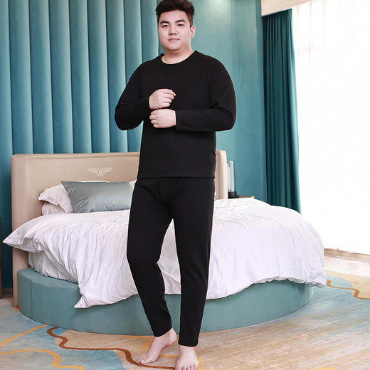 【新款DPD】大依优型大码男装加绒德绒保暖套装内衣弹力加绒舒适保暖秋衣秋裤 商品图1