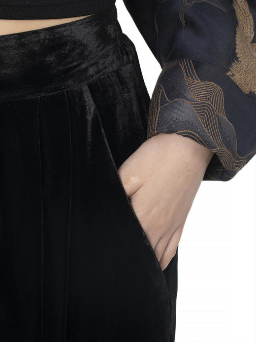 盛唐牡丹 |真丝丝绒阔腿裤 商品图10