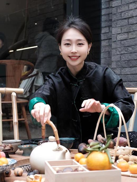 盛唐牡丹 |祖母绿两面穿石榴花夹棉外套(不夹棉) 商品图7