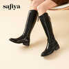 Safiya/索菲娅2023冬季新款显瘦尖头粗跟高筒西部骑士靴 SF34117402 商品缩略图0