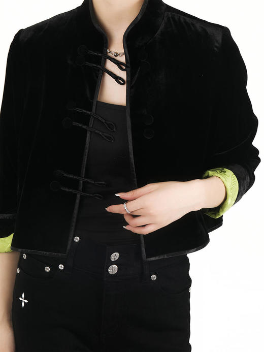 盛唐牡丹 |短款真丝丝绒复古小外套 商品图5