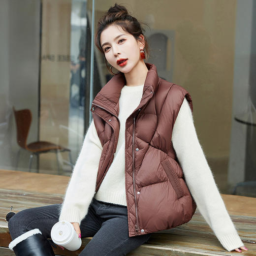 冬季新款，白鸭绒潮流时尚羽绒马甲外套女HR-MEIQIN9217 商品图9