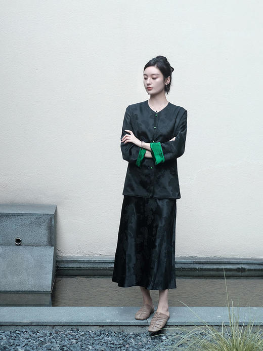 盛唐牡丹 |真丝松鼠葡萄纹半裙 商品图5