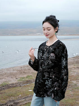 盛唐牡丹 |如意湖亭丝绒花扣外套