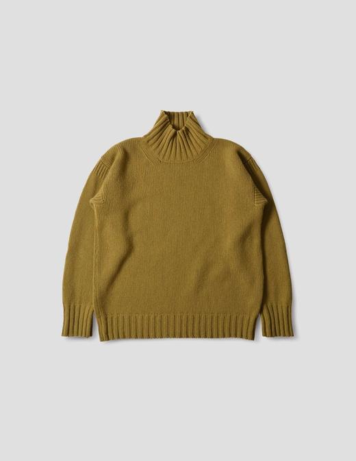 Margaret Howell  男士芥末黄粗织厚羊毛高领毛衣 商品图7