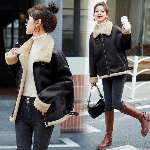 秋冬装新款，皮毛一体外套女HR-MEIQIN9216 商品图2