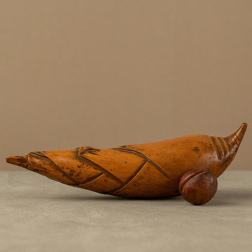 清 黄杨雕竹笋摆件（岁寒三友） 商品图0