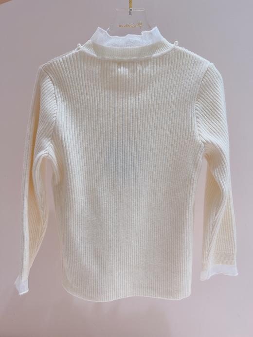 珍珠链半透领打底衫（米色） 商品图3