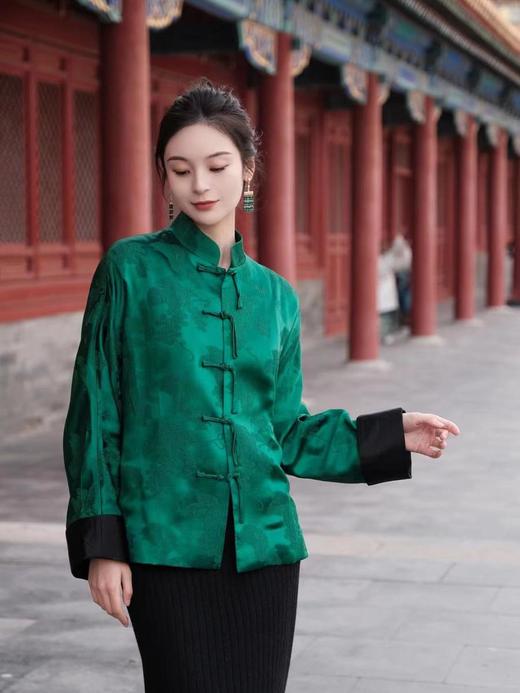 盛唐牡丹 |真丝松鼠葡萄纹对襟外套单面穿 商品图3