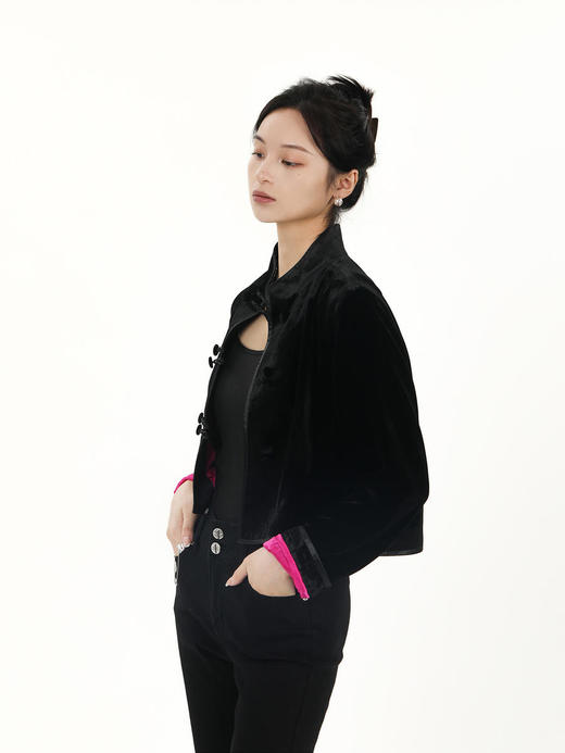 盛唐牡丹 |短款真丝丝绒复古小外套 商品图1