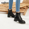 Safiya/索菲娅2023秋冬炸街CHIC百搭厚底粗高跟英伦系带短靴 SF34116116 商品缩略图0