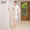IWY/米白色西装连衣裙女新款双排扣西服裙时尚青果领职业装Q1014 商品缩略图2