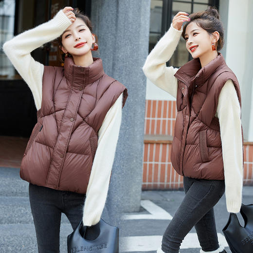 冬季新款，白鸭绒潮流时尚羽绒马甲外套女HR-MEIQIN9217 商品图0