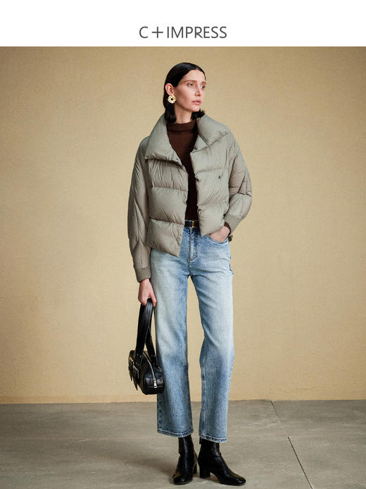西嘉C+IMPRESS/西嘉短款绗缝高端鹅绒羽绒服女冬季小个子廓型设计保暖YRF2304102 商品图2