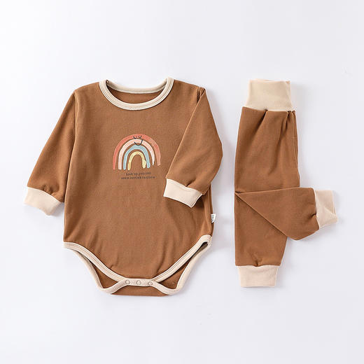 【德绒保暖套装！细腻舒适】婴儿秋冬两件套男女宝宝，冬款秋衣打底包屁衣套装，面料舒适保暖性好，穿着不闷热lm 商品图6