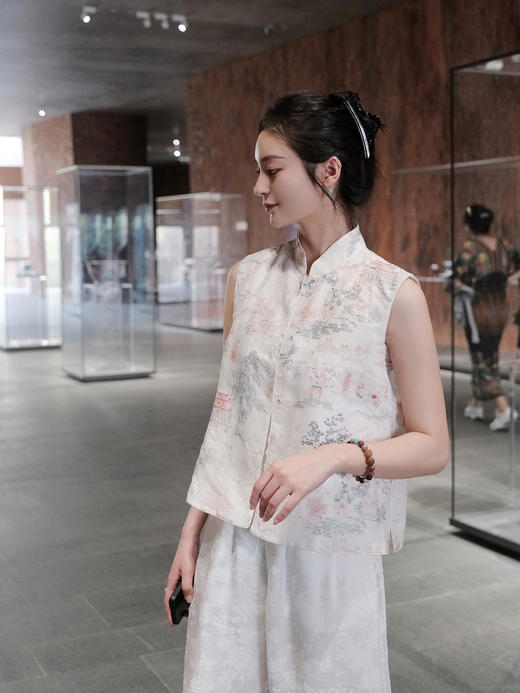 盛唐牡丹 |真丝绡如意湖亭对襟马甲 商品图7