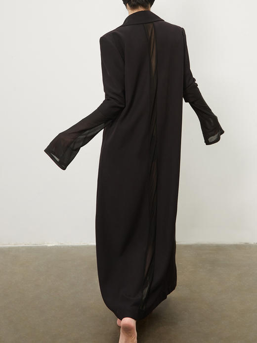 ranyepersonal｜coat 翘肩拼接褶皱设计长西装外套  [ 黑BODY23CO01] 商品图1