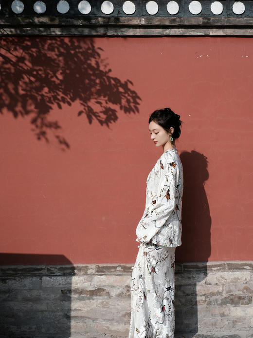 盛唐牡丹|春燕丝绒盘扣一步裙 商品图2