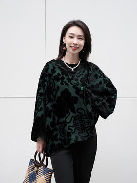 盛唐牡丹 |真丝丝绒双面穿女外套