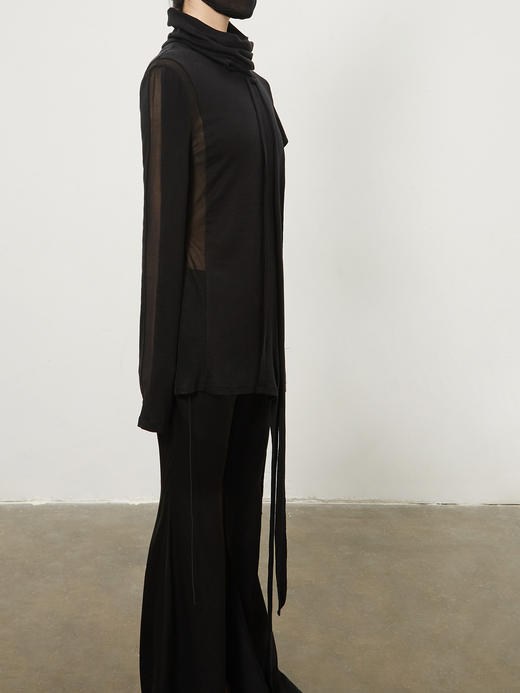 ranyepersonal｜top 绑带多种系法堆领羊毛打底衫 [ 黑BODY23TO03 ] 商品图2