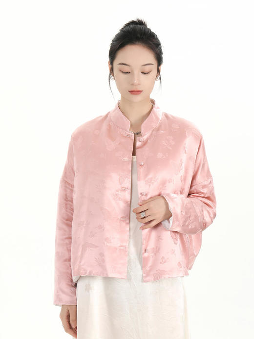 盛唐牡丹 |真丝蝴蝶双面穿外套(落肩夹棉) 商品图0