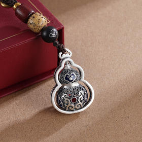 子佩集S999银【云中藏福】钥匙扣【DZ745】葫芦纯银可转动2310